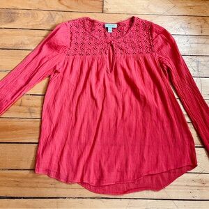 J. Crew Orange Textured Blouse